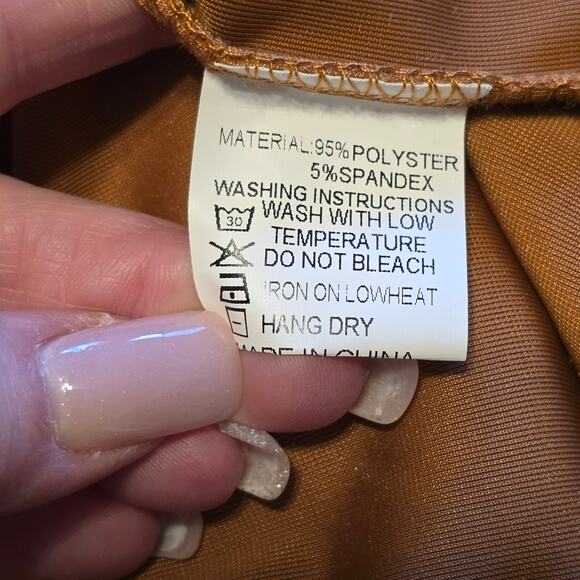 Retro Womens Burnt Orange Velvet Button Up Shirt Size 2XL Long Sleeve Grunge - Picture 4 of 9